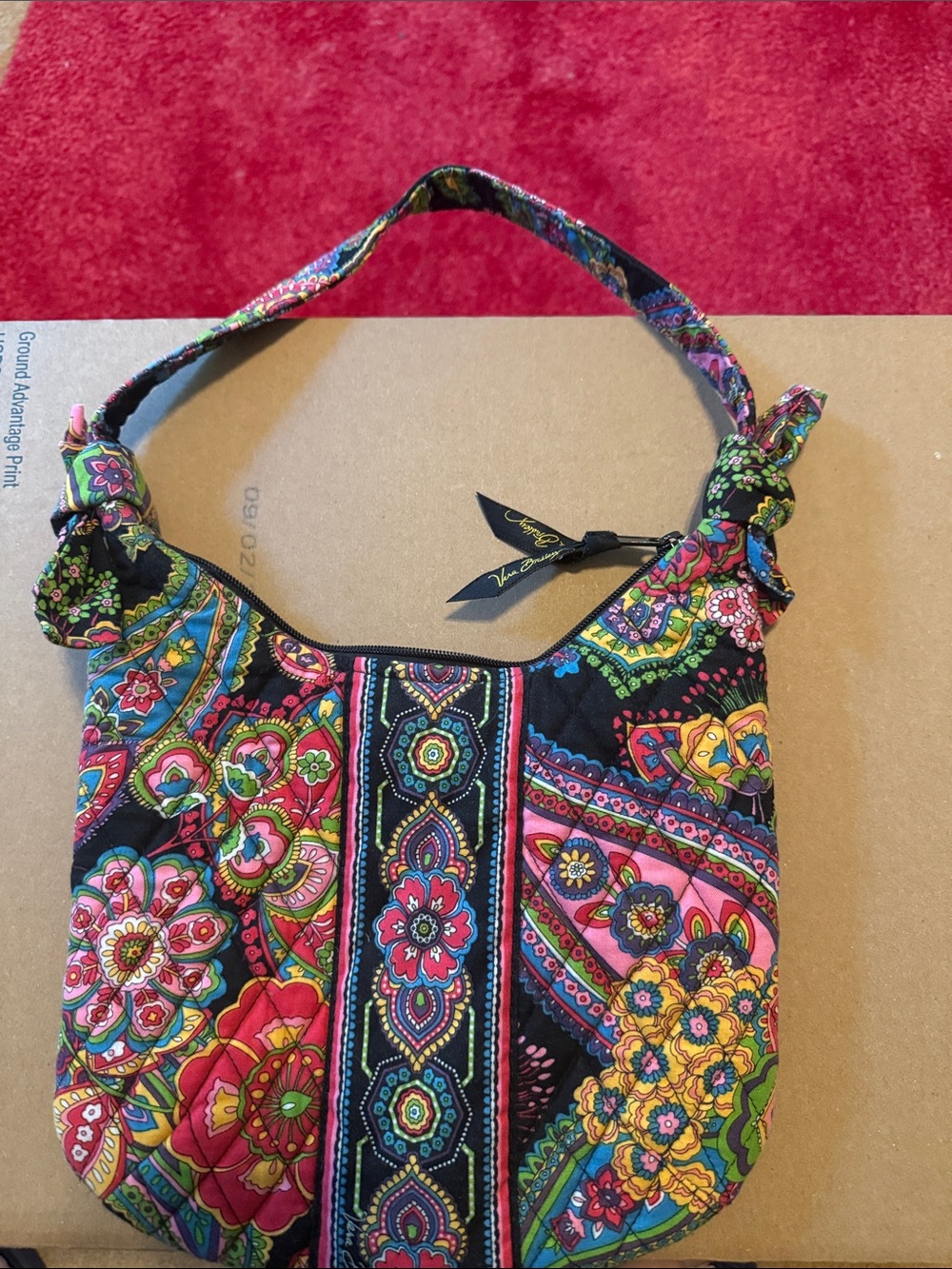 Quilted Paisley Multi‑Color Hobo Shoulder Bag